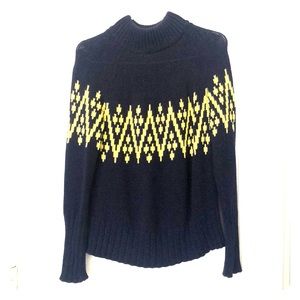 Navy and yellow turtleneck